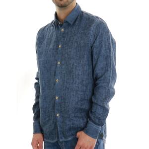 CAMICIA IN LINO BLU